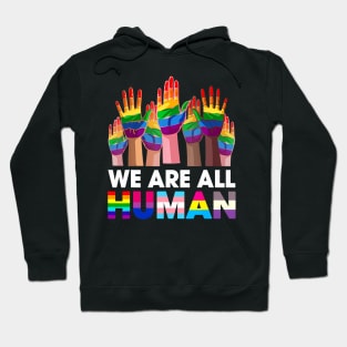 Rainbow Lgbt Lgbtq Transgender Gay Pride We Are All Human Hoodie